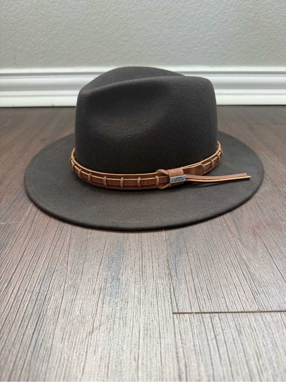 Vintage Conner Cowboy Western Wool Hat Brown Leather Hat Band Casual Size Large